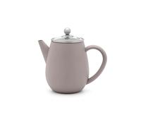 Bredemeijer Teiera a doppia parete, 0,5 litri, piccola caraffa isolante in acciaio inox, colore grigio, con coperchio in vetro e filtro da tè, ideale per tipi di tè sfusi