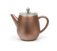 Bredemeijer Teiera a doppia parete in acciaio inox, 1,1 l, con coperchio in vetro e filtro per tè, per un tè caldo e più lungo