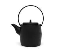 Bredemeijer Teiera asiatica nera in ghisa a induzione, 1,2 litri, grande teiera smaltata in ghisa con filtro in acciaio inox
