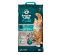 Breeder Celect Plus Lettiera Naturale per Gatti con Probiotici Anti-Odore (25L) - 99% Carta Riciclata, Altamente Assorbente, Sicura per Gattini, Non Agglomerante, Biodegradabile e Compostabile
