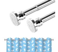 BreeRainz Bastone Tenda a Pressione da 110 a 290 cm Estensibile Bastoni per Tende Telescopico Asta Tenda a Pressione per Finestra Bagno Armadio Armadio Cucina Balcone Porta, Acciaio Inox
