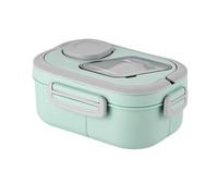 Breeshy Bento Lunch Box per Adulti con Contenitore per Insalata, Contenitore per Salsa e Forchetta Riutilizzabile - Anti-Perdite, Multi-Scomparto, Verde
