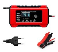 Breeshy Caricabatteria Automatico per Auto 12V 6A Pulse Repair Caricabatteria Rapido per Acido Display LCD Digitale Spina UE