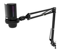 Breeshy Microfono USB con Interruttore di Illuminazione RGB Microfono di Registrazione Desktop Professionale Mute in con Microfono a Piede