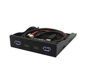 Breeshy Pannello di array drive floppy USB3.2 GEN2 Type-C alloggiamento del lettore floppy pannello 10 Gbps HUB 3,5 Pollici 19 Pin a porta C prese e posteriori