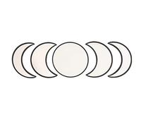Breeshy Specchio nel Legno Stile Nordico Moon Phase Specchio Acrilico Specchio-Nero