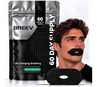 Breev® 60 nastri per la bocca di alta qualità, anti-russamento, per dormire e smettere di russare, per migliorare la respirazione e la qualità del sonno