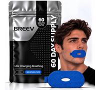 Breev® Cerotti Bocca per Dormire 60 Pezzi, Mouth Tape for Sleeping, Aiuta a Smettere di Russare e Sviluppa Abitudini di Respirazione Nasale, Miglioramento del Sonno