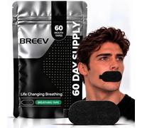 Breev® Cerotti Bocca per Dormire 60 Pezzi, Mouth Tape for Sleeping, Aiuta a Smettere di Russare e Sviluppa Abitudini di Respirazione Nasale, Miglioramento del Sonno