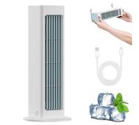Breezamax, Breeza Max, Qinux Breezamax with 3 Speeds, Rechargeable Fan Quiet, Energy Efficient Air Cooling Fan, Beat the Scorching Heat & Humidity Instantly for Bedroom, Office, Home (White)