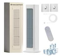 Breezamax - Raffreddatore d'aria Breezamax Breezamax Breeze Max, Qinux Brizaac - batti istantaneamente il caldo e l'umidità torrido, ultra silenzioso a 3 velocità, con gancio portatile (bianco)