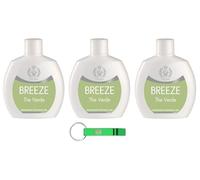 Breeze - 3 deodorante per tè verde Squeeze, deodorante senza gas e senza sali di alluminio, 48 ore, deodorante profumato, 100 ml + portachiavi Beni Culinari