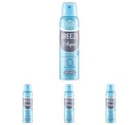 Breeze Acqua Deodorante Spray 48h Note Marine e Talcate 0% Sali di alluminio 150 ml (Confezione da 4)