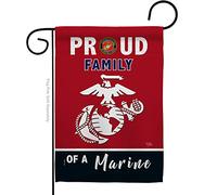 Breeze Decor Armed Forces Marine Corps USMC Semper Fi United State American Military Veteran Retire Ufficiale Casa Banner Piccolo Cantiere Regalo Doppio Lato, Made in USA