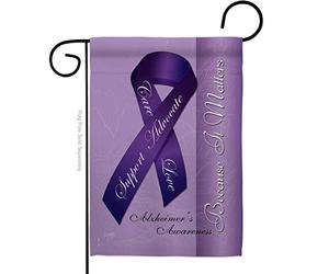 Breeze Decor Bandiera da giardino per la consapevolezza dell'Alzheimer, 33 x 47 cm