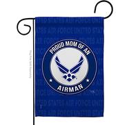 Breeze Decor Fiera Mamma Airman Garden Bandiera Armata Air Force USAF Stati Uniti Americano Militare Veterano Retire Ufficiale Decorazione Casa Banner Piccolo Cantiere Regalo Doppio Lato, Made In USA