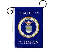 Breeze Decor Home of Airman Garden Flag Armed Air Force USAF United State American Military Veteran Retire Ufficiale Decorazione Casa Banner Piccolo Cantiere Regalo Doppio Lato Made In USA