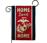 Breeze Decor Home Sweet Marine Corps Garden Flag Armed Forces USMC Semper Fi United State American Military Veteran Retire Official House Decoration Banner Small Yard Gift Double-Sided, Made in USA