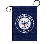 Breeze Decor Proud Grandparent Sailor Garden Flag Armed Forces Navy USN Seabee United State American Military Veteran Retire Official House Banner Small Yard Gift Double-Sided, Made in USA