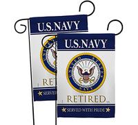 Breeze Decor US Navy Garden Flag 2pcs Pack Armed Forces USN Seabee United State American Military Veteran Retire Ufficiale Decorazione Casa Banner Piccolo Cantiere Regalo Doppio Lato, Made In USA
