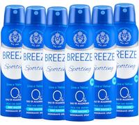BREEZE | Deodorante Spray Sporting, 6x150 ml