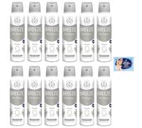 BREEZE Deodorante spray White Minerals, senza macchie sulla pelle, 0% di sali di alluminio 150 ml + 1 confezione di talco Felce Azzurra gratis, 100 g