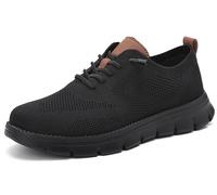 Breeze Men’s Business Casual Shoes Comfy Fit Lightweight Breathable for Work Travel Daily Commute (all-Black,EU_40)