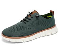 Breeze Men’s Business Casual Shoes Comfy Fit Lightweight Breathable for Work Travel Daily Commute (Green-White,EU_42)