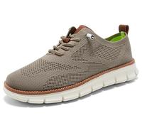 Breeze Men’s Business Casual Shoes Comfy Fit Lightweight Breathable for Work Travel Daily Commute (Khaki,EU_47)
