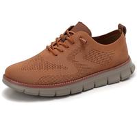 Breeze Men’s Business Casual Shoes Comfy Fit Lightweight Breathable for Work Travel Daily Commute (Ochre,EU_39)