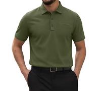 Breeze Polo da uomo a maniche corte da golf con colletto a forma di pancia da birra, elasticizzata, ad asciugatura rapida, casual, a maniche corte, ultra confortevole, testurizzata, traspirante