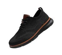Breeze - Scarpe da uomo Wearbreeze, in tessuto lavorato a maglia, con lacci, comode, per il tempo libero, scarpe da sposa, Nero , 48 EU