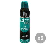 BREEZE Set 6 Deodorante Spray Men Dry Protezione 150 Ml. Cura Del Corpo