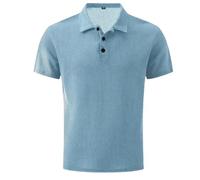 Breeze Shirts for Men,Breeze Polo Shirt,Ultra Comfortable Textured Breathable Refreshing Silky (Light Blue,M)