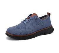 Breeze Shoes for Men - Business Casual Lightweight Oxford Sneakers for Workdays & Travel, Breathable Walking Footwear (Light Blue,45)