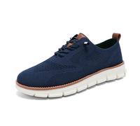 Breeze Shoes for Men - Business Casual Lightweight Oxford Sneakers for Workdays & Travel, Breathable Walking Footwear (Dark Blue,41)