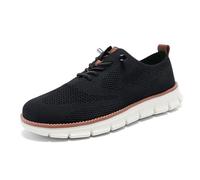 Breeze Shoes for Men - Business Casual Lightweight Oxford Sneakers for Workdays & Travel, Breathable Walking Footwear (Black,42)