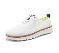 Breeze Shoes for Men - Business Casual Lightweight Oxford Sneakers for Workdays & Travel, Breathable Walking Footwear (White,42)