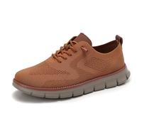 Breeze Shoes for Men - Business Casual Lightweight Oxford Sneakers for Workdays & Travel, Breathable Walking Footwear (Earthy Yellow,41)