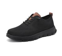 Breeze Shoes for Men - Business Casual Lightweight Oxford Sneakers for Workdays & Travel, Breathable Walking Footwear (all Black,44)