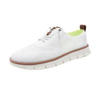Breeze Shoes for Men, Lightweight Breathable Casual Oxfords, Comfortable Mesh Dress Sneakers for Walking & Business Travel (White,44)
