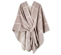 breezy lane Poncho, sciarpa da donna, a maglia, reversibile, elegante, oversize, Ruana, cardigan, regalo per la mamma, bianco cammello, Taglia unica