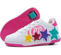 Breezy Rollers 2180373 Scarpe con Rotelle Bambina, Sneaker Bambine e Ragazze, Scarpe con Ruote Multiuso (Bianco/Rosa/Multicolore, Numeric_31)