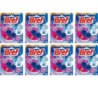 Bref Bref Wc Blue Activ+ Floral, Detergente Profumatore Wc, Confezione da 8