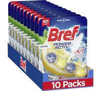 Bref WC Power Activ Lemon, Detergente WC profumatore, Pulizia e Freschezza, Formato Scorta da 10 confezioni