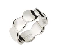 Breil, Collezione B Whisper, Fedina in Acciaio Lucido, Minimal e Versatile, con Piccoli Elementi Sovrapposti, Colore Silver, Misura 16, Gioielli Donna e Ragazza