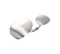 Breil, Collezione B Whisper, Anello Donna, con Elementi in Acciaio Lucido e in Acciaio Satinato, Superficie Sinuosa e Luccicante, Colore Silver, Misura 16, Idea Regalo Donna