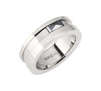 BREIL - Anello CERAMIC BRICK in acciaio per uomo
