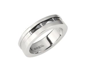 BREIL - Anello CERAMIC BRICK in acciaio per uomo