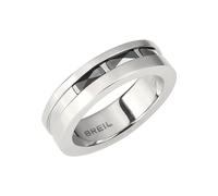 Breil - Anello CERAMIC BRICK in acciaio per uomo, Silver-black, 25, (TJ3276)